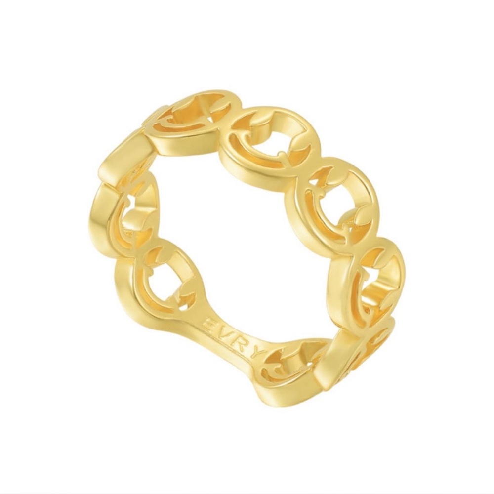 Evry Jewels - smiley face gold ring